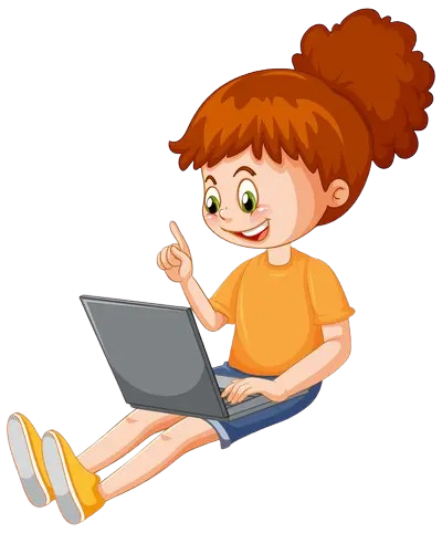 Girl learning on laptop